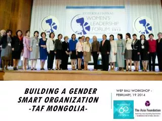 B building a Gender Smart Organization -TAF Mongolia-