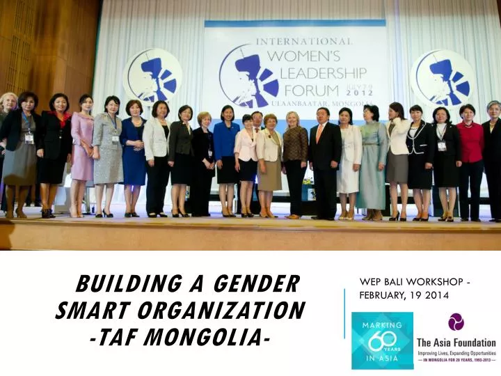 b building a gender smart organization taf mongolia