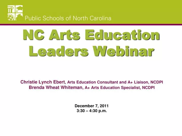 nc arts education leaders webinar