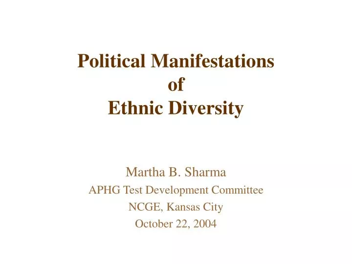 political manifestations of ethnic diversity