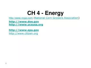 CH 4 - Energy