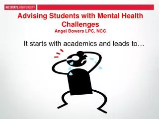 Advising Students with Mental Health Challenges Angel Bowers LPC, NCC