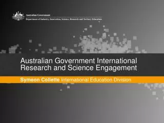 Australian Government International Research and Science Engagement