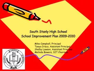 South Stanly High School School Improvement Plan 2009-2010