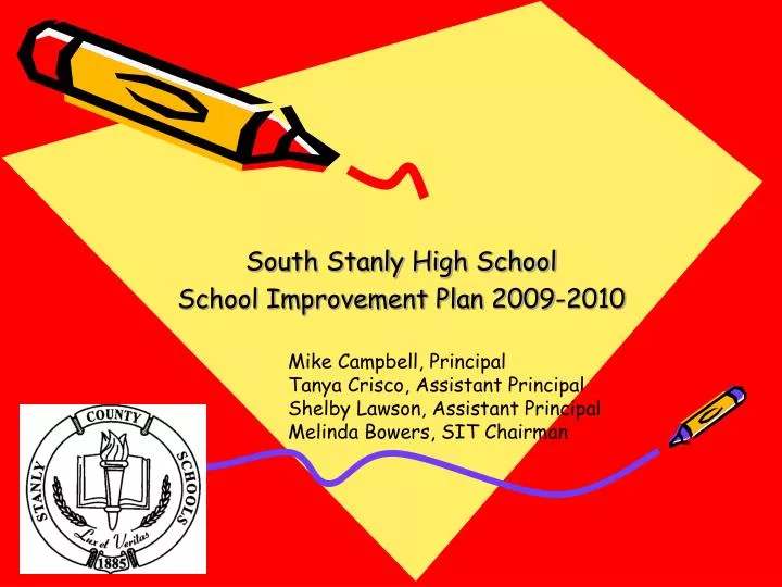 south stanly high school school improvement plan 2009 2010