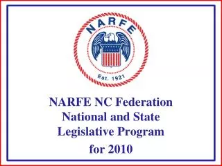 NARFE NC Federation National and State Legislative Program for 2010