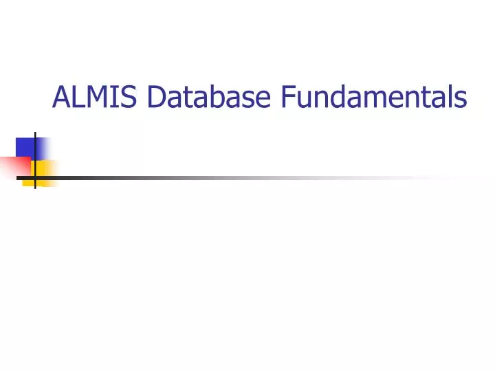 almis database fundamentals