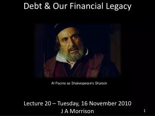 Debt &amp; Our Financial Legacy