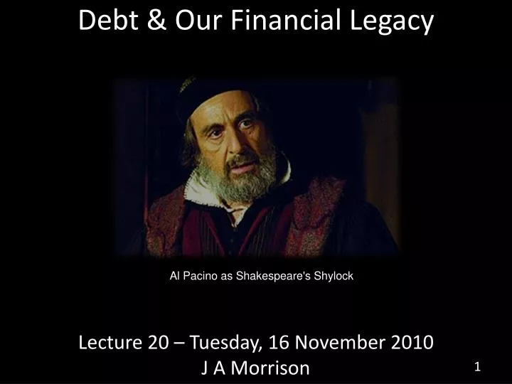 debt our financial legacy