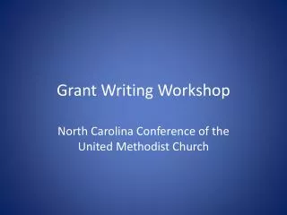 Grant Writing Workshop