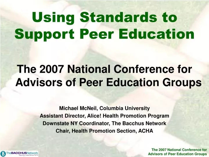 using standards to support peer education