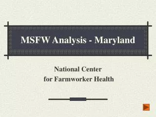 MSFW Analysis - Maryland