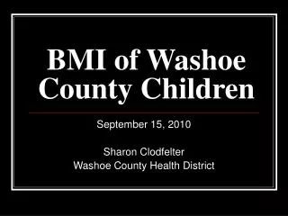 BMI of Washoe County Children