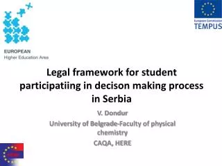 Legal framework for student participatiing in decison making process in Serbia