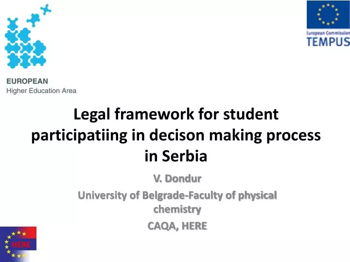 legal framework for student participatiing in decison making process in serbia