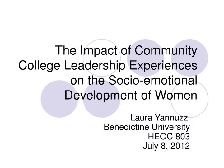 the impact of community college leadership experiences on the socio emotional development of women