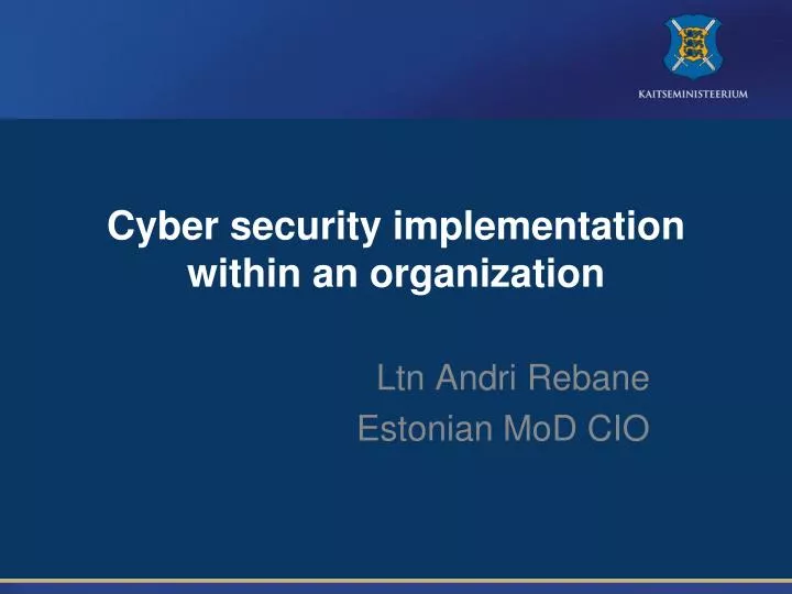 cyber security implementation within an organization