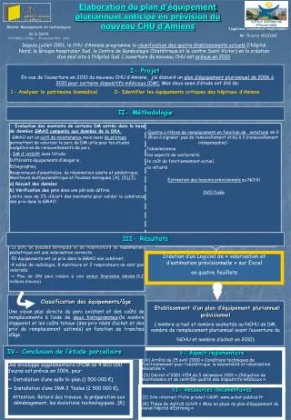 elaboration du plan d quipement pluriannuel anticip en pr vision du nouveau chu d amiens