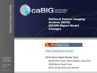 National Cancer Imaging Archive (NCIA) DICOM Object Model Changes