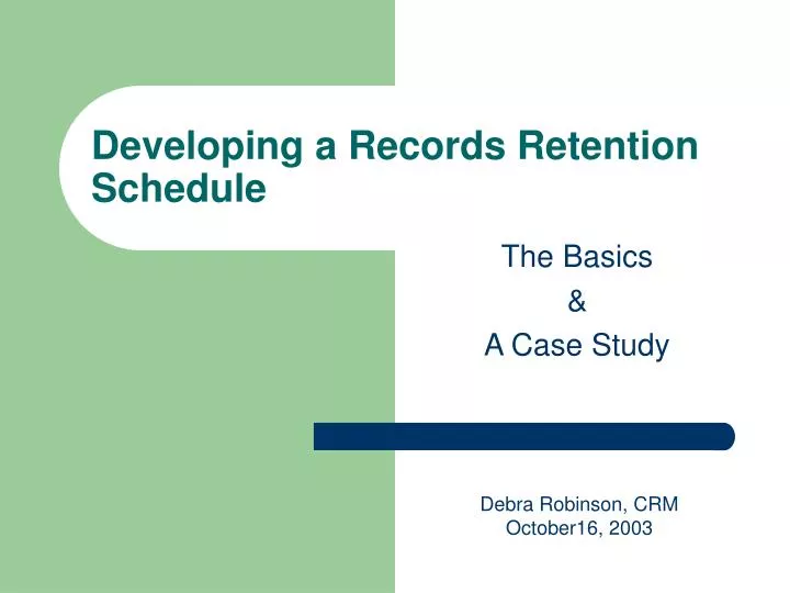 developing a records retention schedule