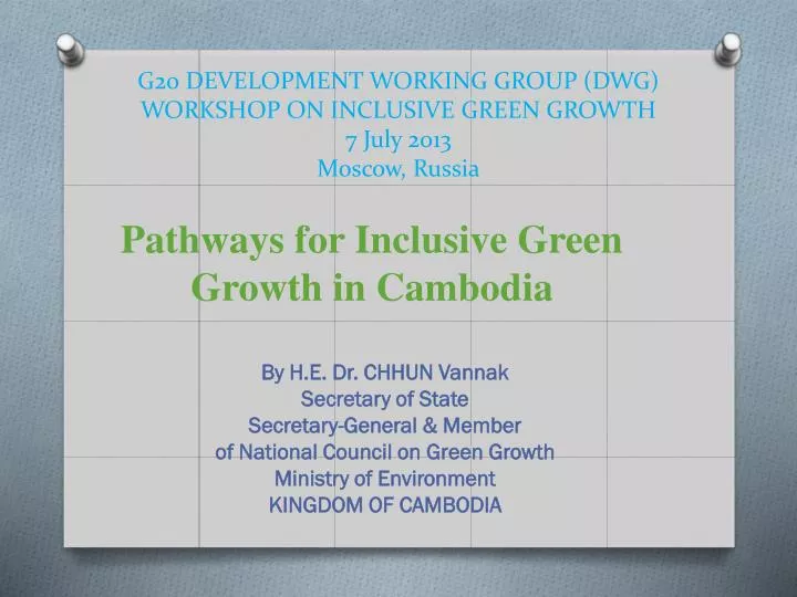 g20 development working group dwg workshop on inclusive green growth 7 july 2013 moscow russia