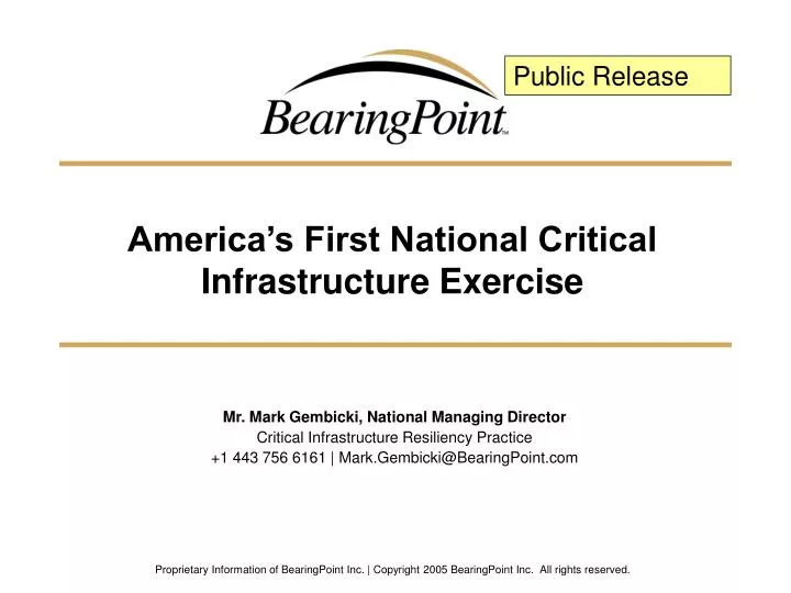america s first national critical infrastructure exercise