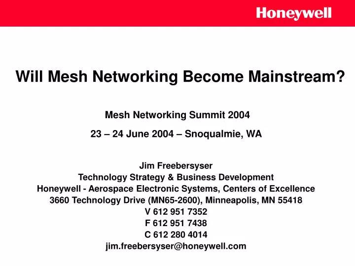 will mesh networking become mainstream