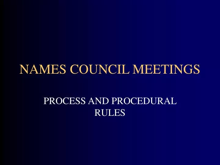 names council meetings