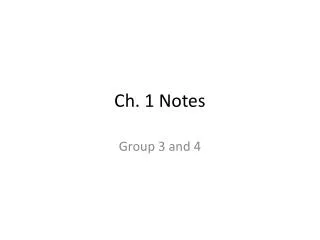 Ch. 1 Notes