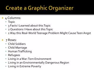 Create a Graphic Organizer