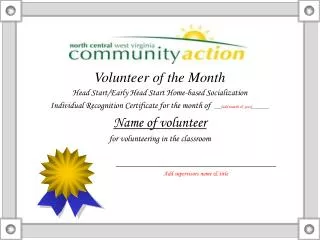 Volunteer of the Month Head Start/Early Head Start Home-based Socialization