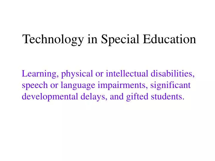technology in special education