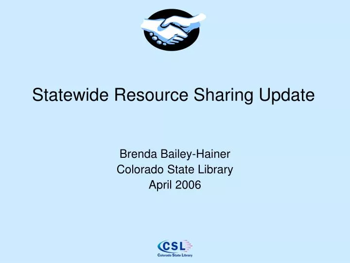 statewide resource sharing update