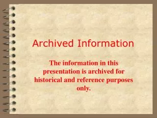 Archived Information