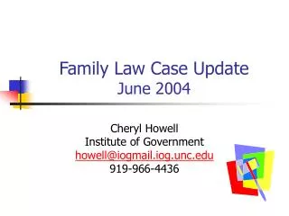 Family Law Case Update June 2004