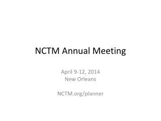 NCTM Annual Meeting