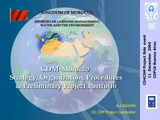 CDM-Morocco Strategy, Organization, Procedures &amp; Preliminary Project Portfolio