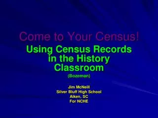 Come to Your Census!