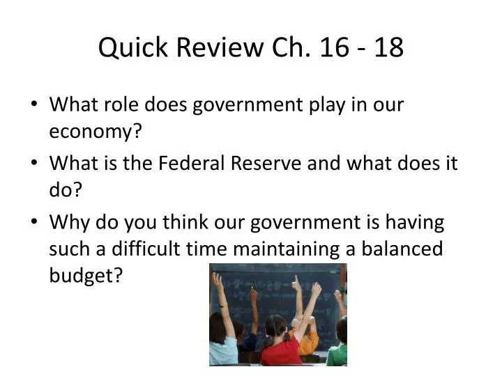 quick review ch 16 18