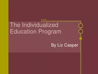 The Individualized Education Program