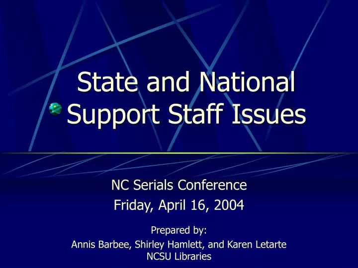 state and national support staff issues