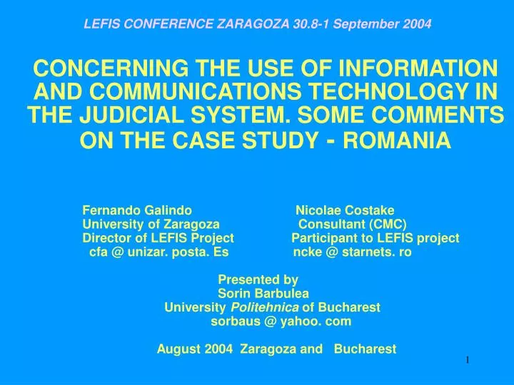 lefis conference zaragoza 30 8 1 september 2004