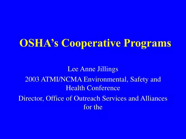 osha s cooperative programs