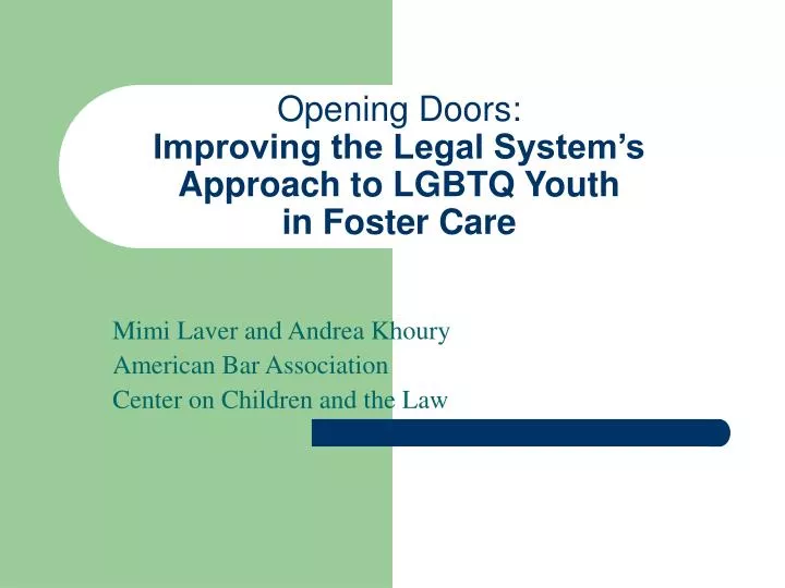 opening doors improving the legal system s approach to lgbtq youth in foster care