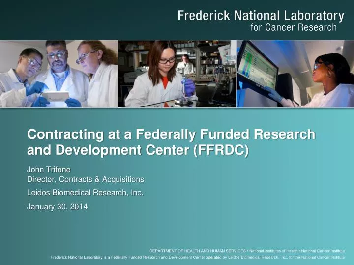 contracting at a federally funded research and development center ffrdc