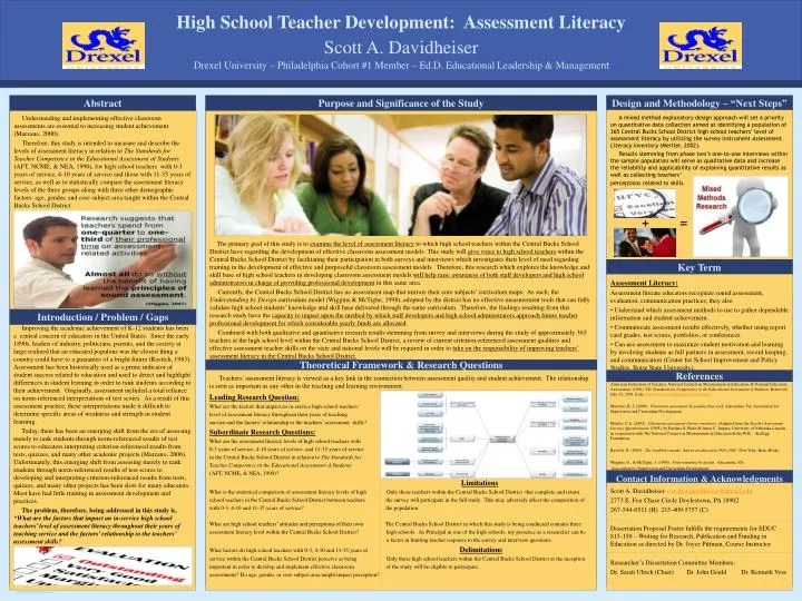 high school teacher development assessment literacy