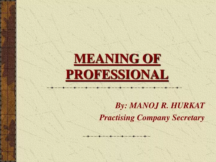 meaning of professional