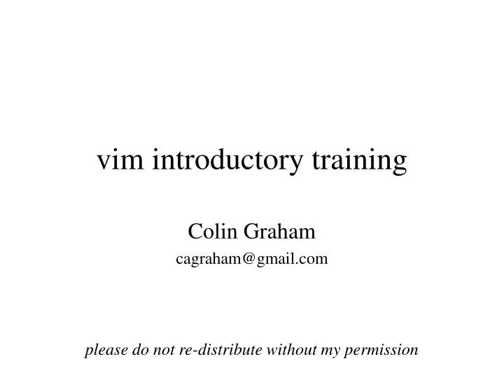 vim introductory training