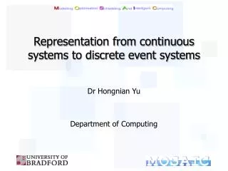 Representation from continuous systems to discrete event systems