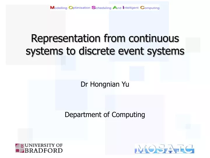 representation from continuous systems to discrete event systems